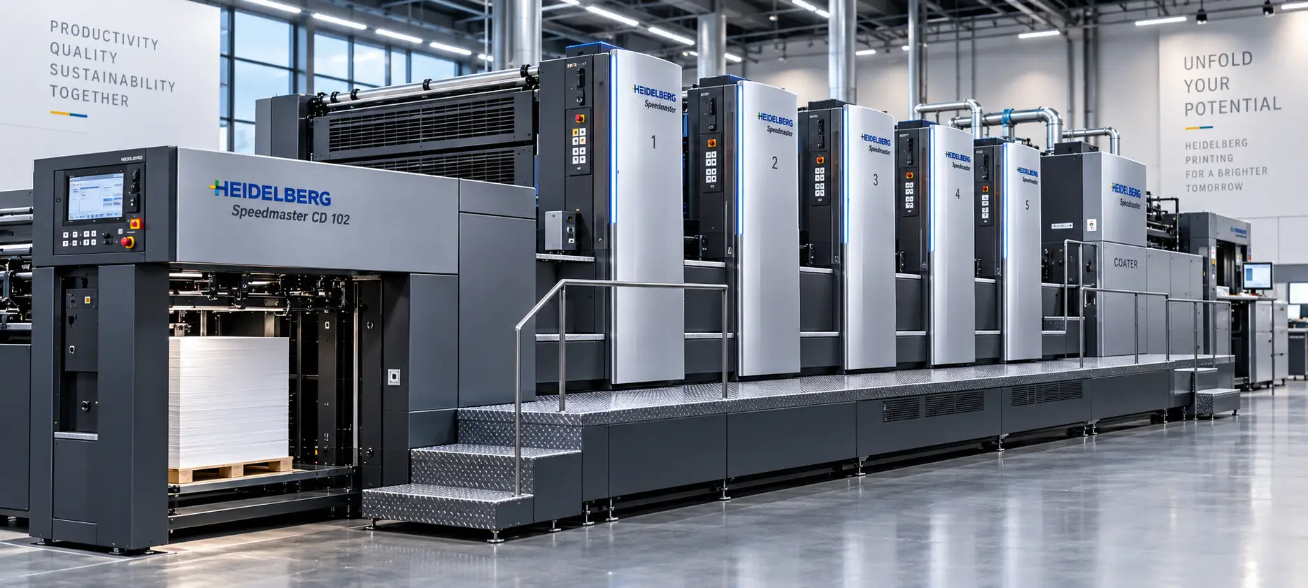 Heidelberg Speedmaster CD 102 press with coater